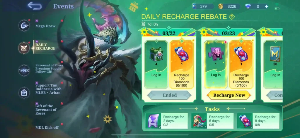 daily recharge rebate ml